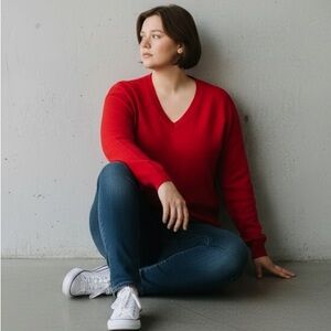 Lane Bryant Bold Red Blouse 22/24 NWT